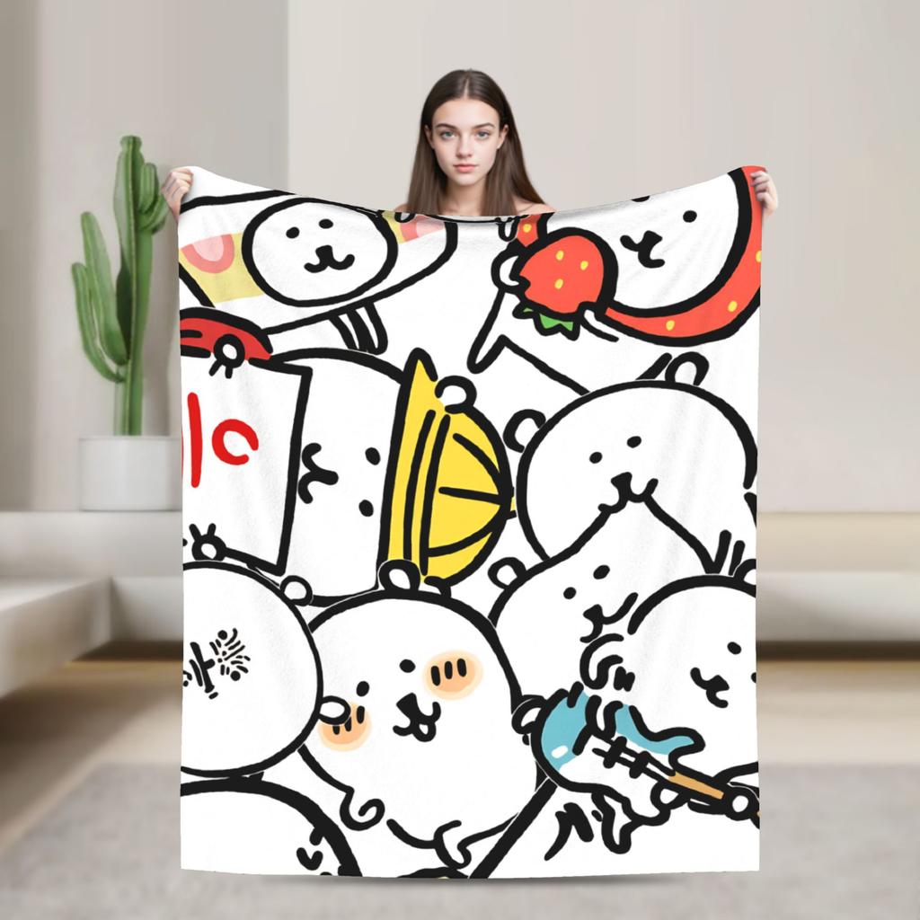 Joke Bear Flannel Blanket Winter Warm Soft Throw Blanket for Girls Boys Couch Chair Street Trend Bedspread Sofa Bed Cover