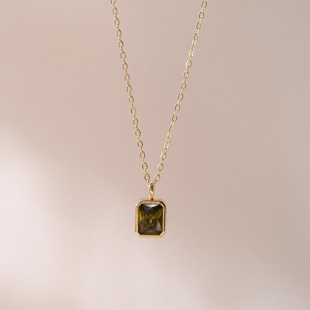 Декабрьский камень рождения, квадратная подвеска, ожерелье, дизайн «капля воды», медь, гальваническое покрытие золотом 18 карат, аксессуары-цепочки для ключиц.