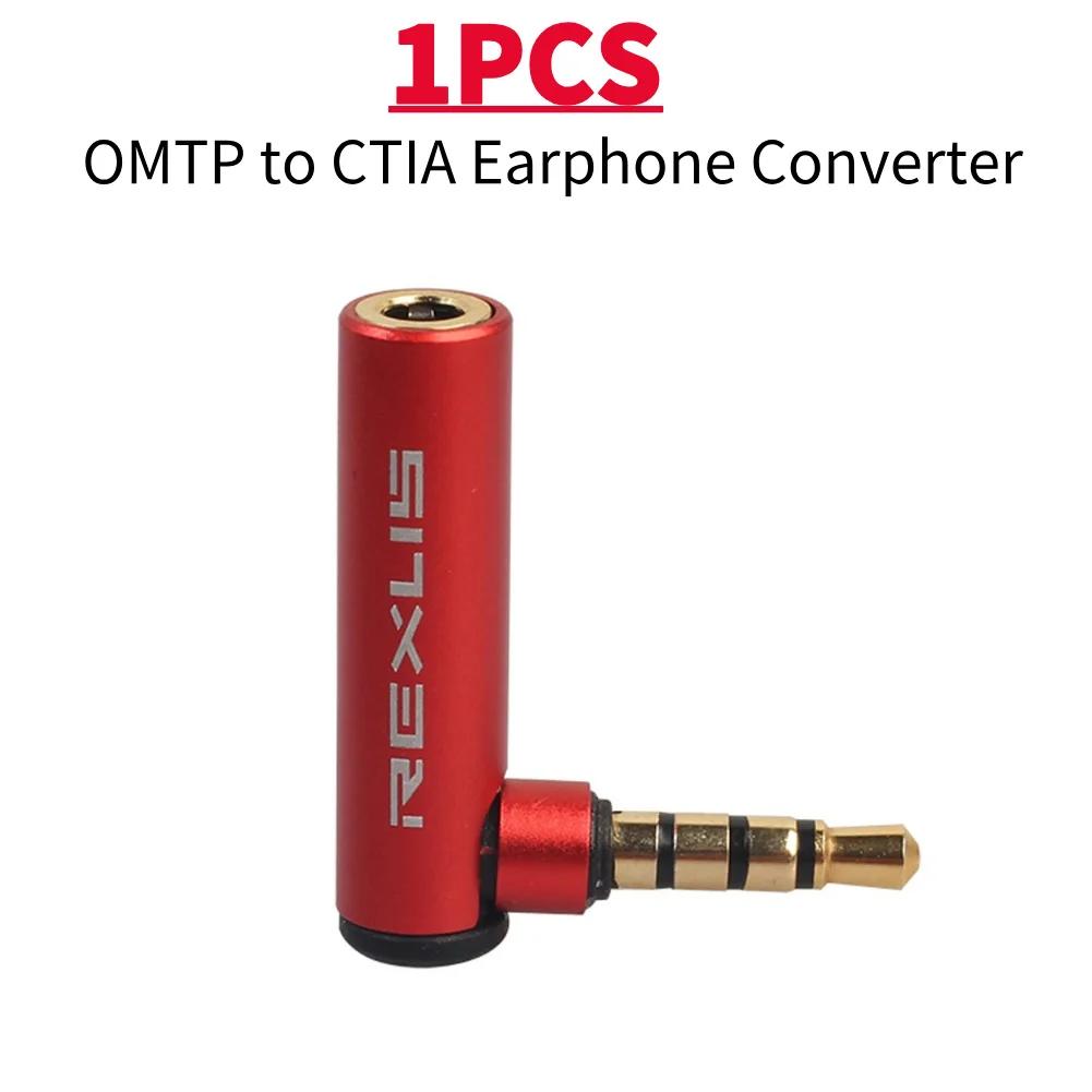 REXUS 3.5mm Jack 90°Universal Aux Male to Female OMTP to CTIA Earphone Converter Stereo Adapter Universal 1/2/5PCS