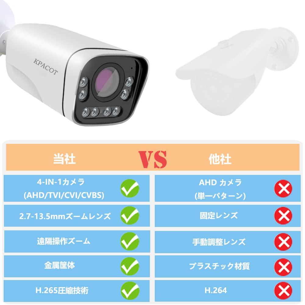 KPACOT Security Camera Outdoor Surveillance Camera 5 Million Pixels 5X Optical Zoom Remote Control AHD Camera Wide Angle Shooting 4 In 1 Ultra HD