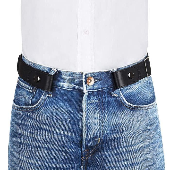 Buckleless Belt - A6WY1 - Black - Elastic - Adjustable In Width - Woman