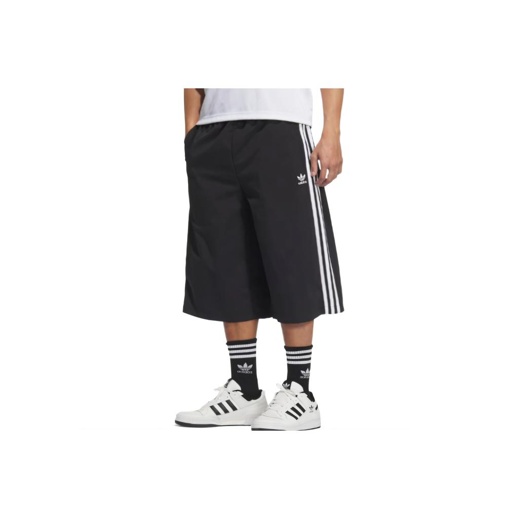 adidas Originals Classic Серия Три Полоски Коллекция Трилистник SS25 Мода Универсальные Трендовые Удобные Повседневные Шорты Мужские Шорты Черные Белые KB5441