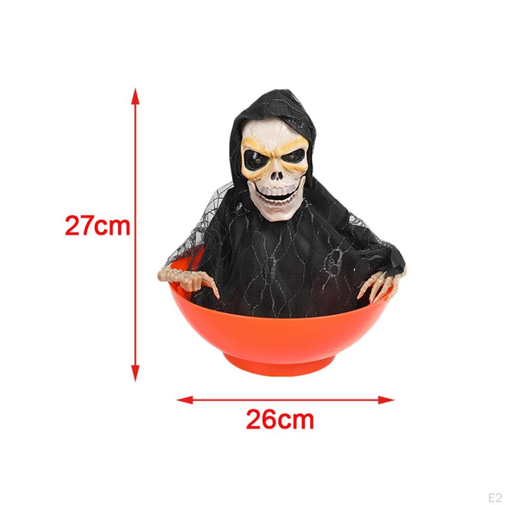 Decorations Glowing Skull with Lighted Eyes Fruit Plate Tricky for Haunted House Outside Garden
