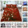 3D Family Bedding Single Double Bed Full Size Bedding Plum Blossom Pattern Pillowcase and Quilt Cover Noble and Washable Family Decoration