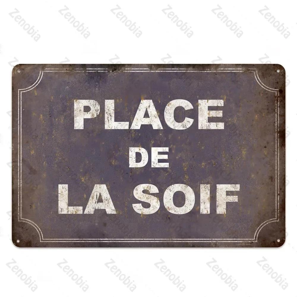 Vintage French Retro Metal Tin Sign Bar Pub Club Wall Decor Iron Painting Decorative Plate