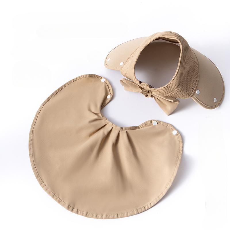 New Shawl Sunshade Sunscreen Hat Women's Empty Top Hat Big Brim Neck Sun Hat Fashionable Versatile Face Small Bucket Hat