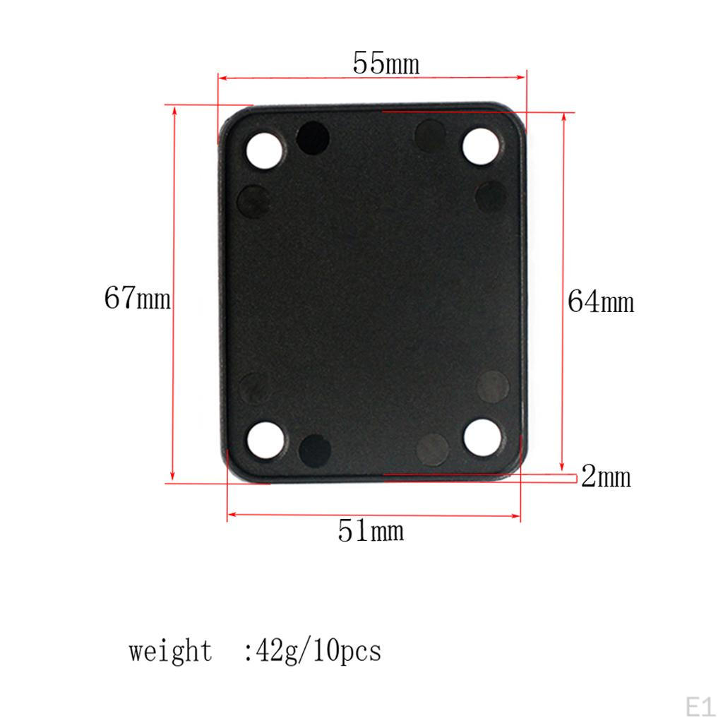 10x Пластиковая прокладка для некплейта с 4 отверстиями, черная, для гитары/запчастей