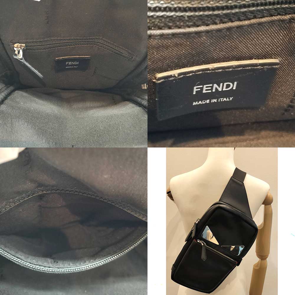 Б/у сумка-кроссбоди FENDI Bugseyebody кожаная мужская