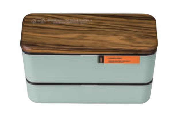 Masakazu Rectangular Nest Lunch Box Product G.D.S. (Wooden Lid), Green, Size Approx. W7.7cm, D16.5cm, H9.5cm, Code 52-79831-7