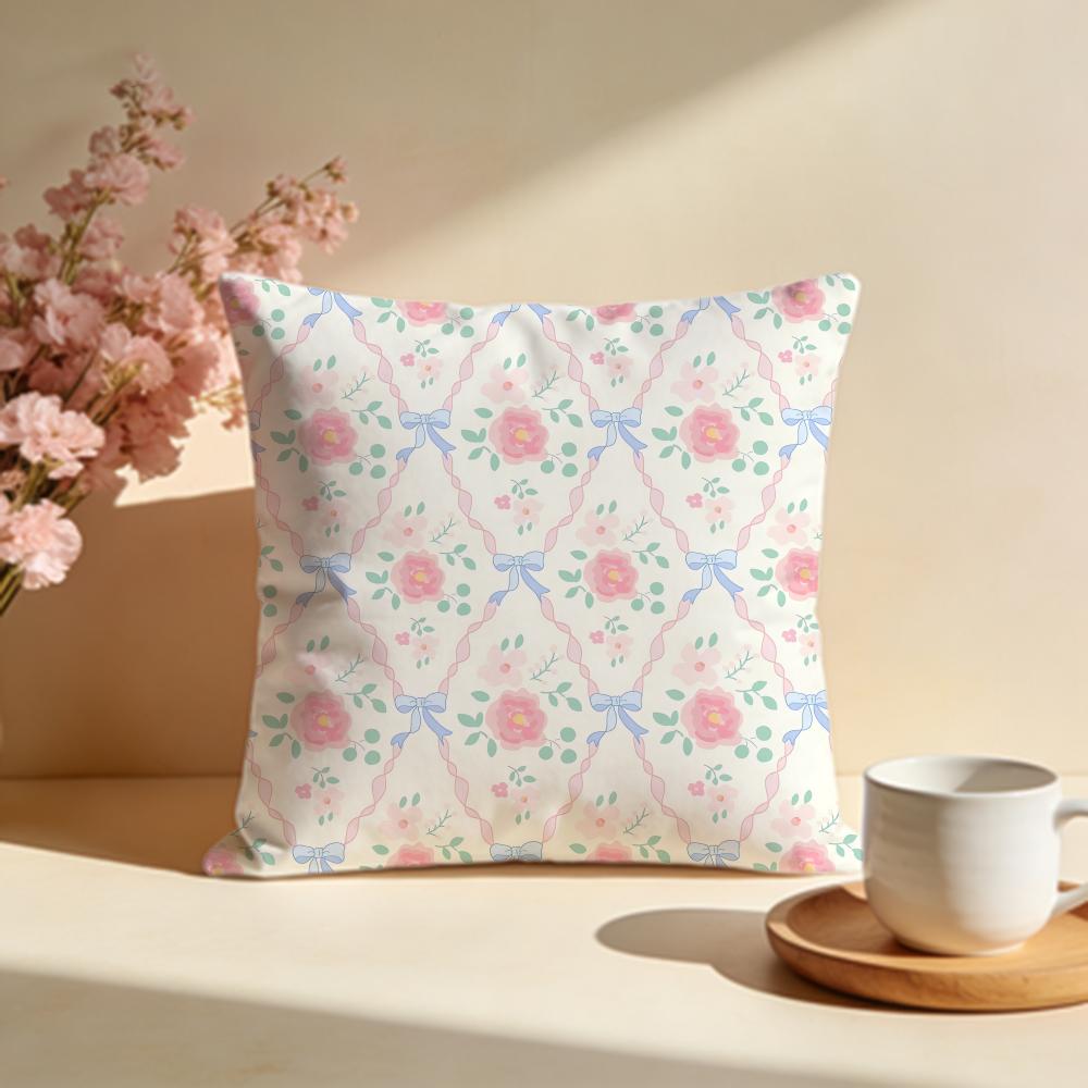 Delicate Art Petal Illustration Cushion Cover Soft Pillow Cases for Home Bedroom Living Room Sofa