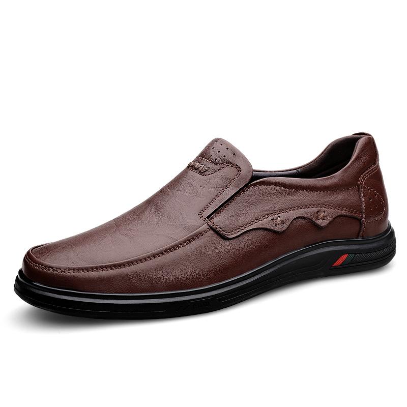 Модные мужские туфли-лодочки из натуральной кожи, дышащие, мужские деловые лоферы, классические слипоны, повседневная обувь, новая нескользящая обувь для вождения