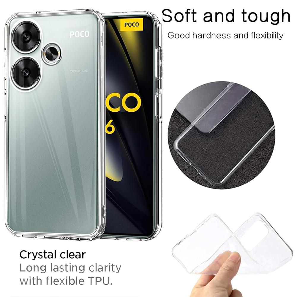 Ультратонкий Мягкий Силиконовый Чехол Для Xiaomi Poco F6 F5 F4 F3 X6 X5 X4 X3 M6 M5 M4 Pro GT 4G 5G Прозрачный Прозрачный Задний Корпус