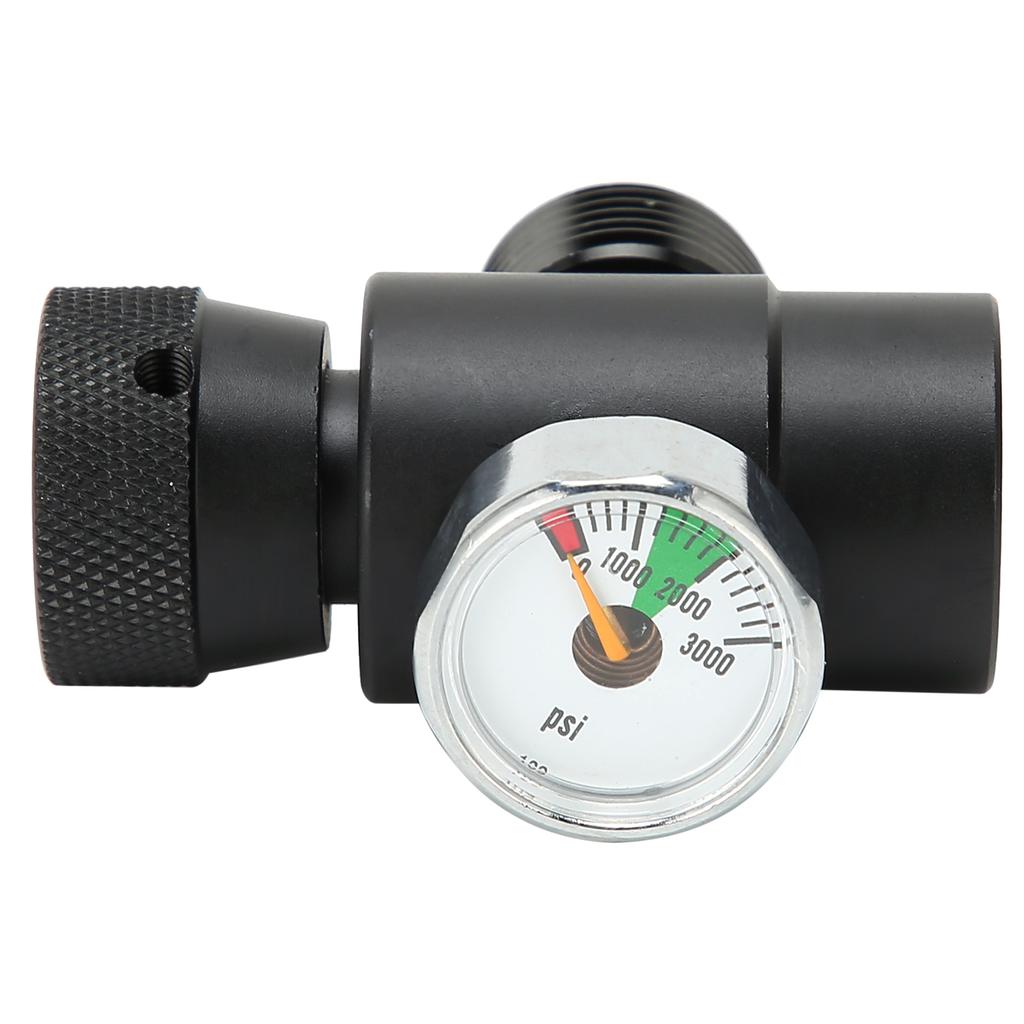 CO2 Cylinder Refill Adapter Connector CGA320 // TR21-4 ASA 3000psi Pressure Gauge Black