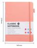PU Leather Hardcover A5 Size Notebooks Colorful Thread Sewing Binding Pen Holder Paper Bag Lined Thicker Pages