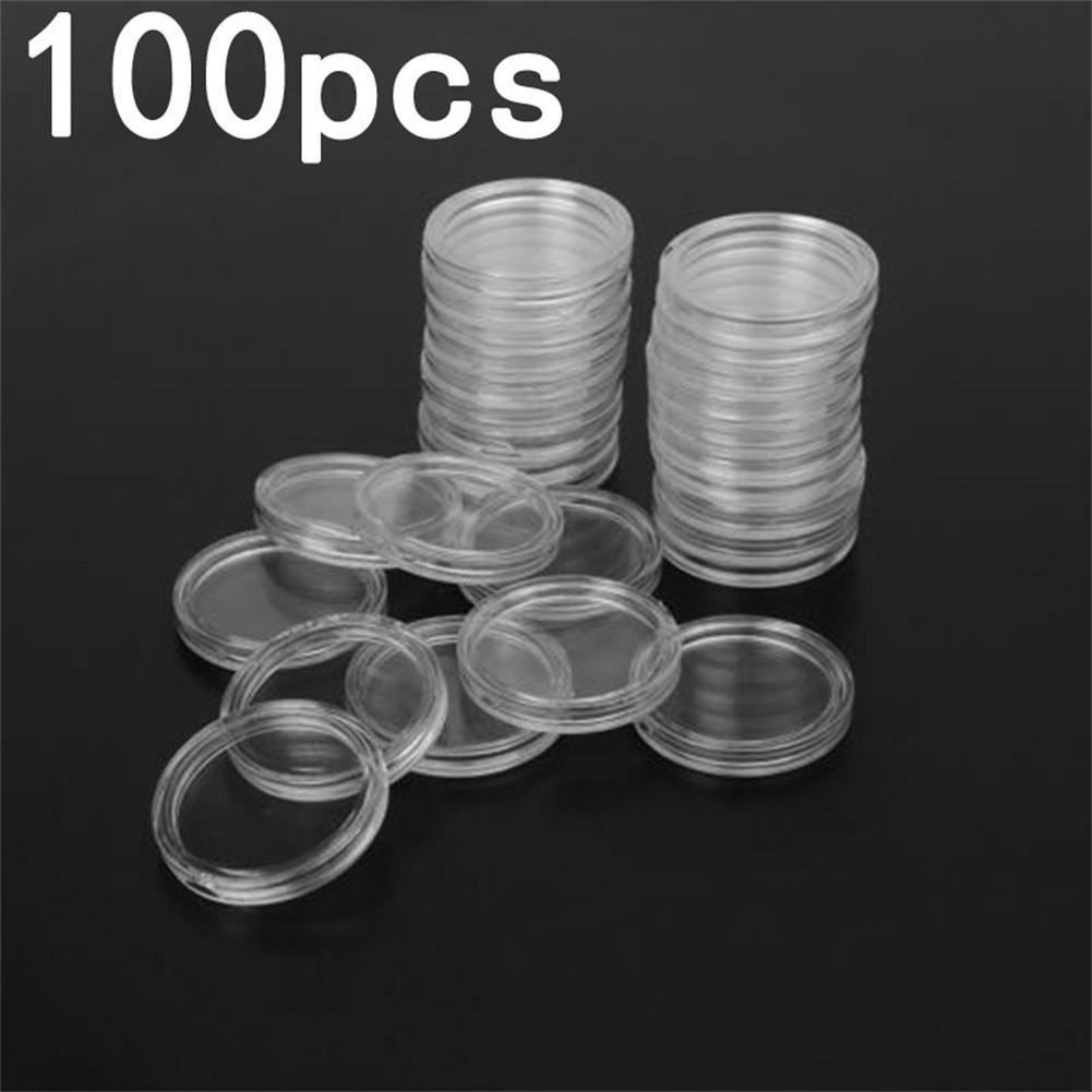 Collector's Choice 100Pcs Transparent Coin Holder Capsules Diameter 35mm