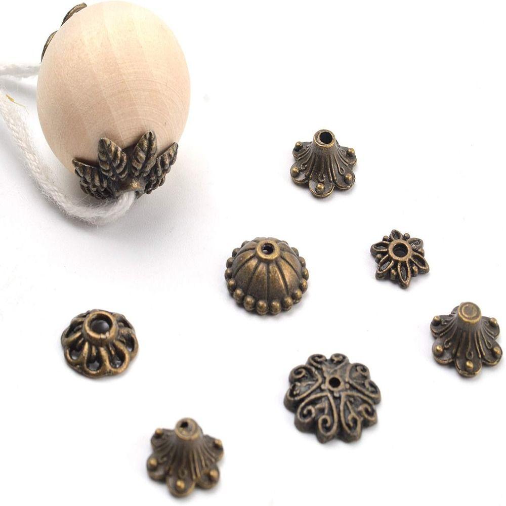 Alloy Bead Caps Antique Gold/Silver/Bronze Gold Bead Caps DIY Craft Ornament Caps  Jewelry Making