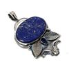 Натуральный лазурит, драгоценный камень синий сапфир, серебряный кулон из стерлингового серебра 925 пробы - Дизайн ручной работы, Украшение для повседневной носки, Уникальный подарок-кулон