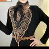 Embroidered Magnetic Button Versatile Spring and Summer Travel Multifunctional Thin Scarf for Women's Sun Protection Fashion Gauze Scarf
