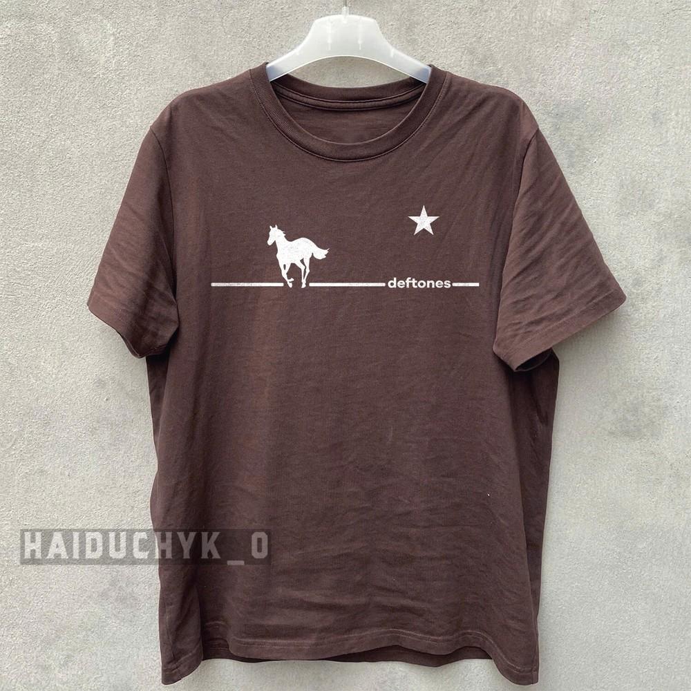 Deftones White Pony Tour Ретро Унисекс Коричневая Футболка Размер S-5XL Унисекс Футболка