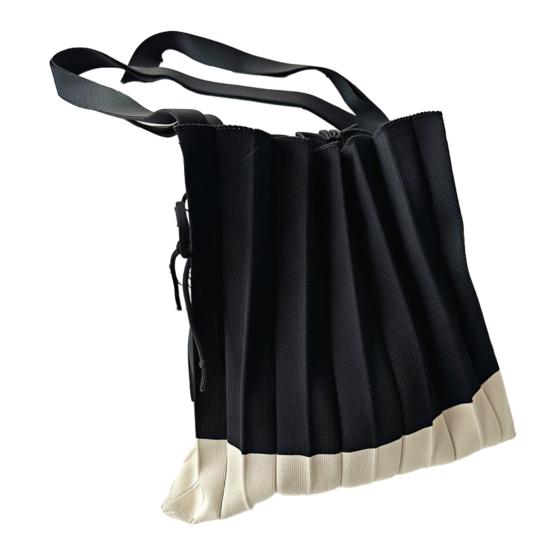 Складная сумка для покупок, многоразовая, аккордеон, продуктовая сумка-тоут, сумка через плечо с цветовыми блоками, плиссированная, для покупок продуктов, для повседневных дел