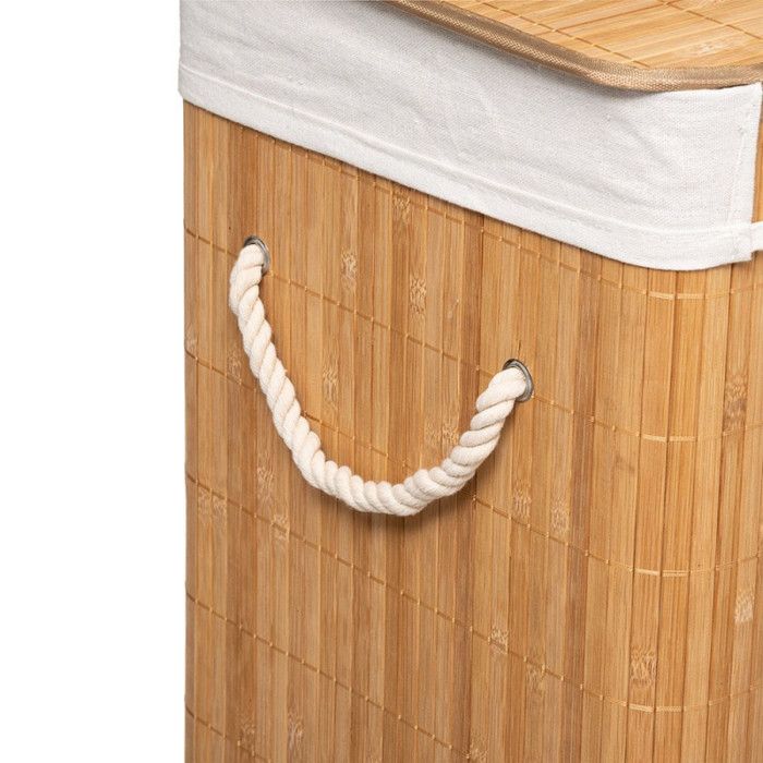 Panier à linge Bambou ou Noir 60 litres Atmosphéra - Bambou