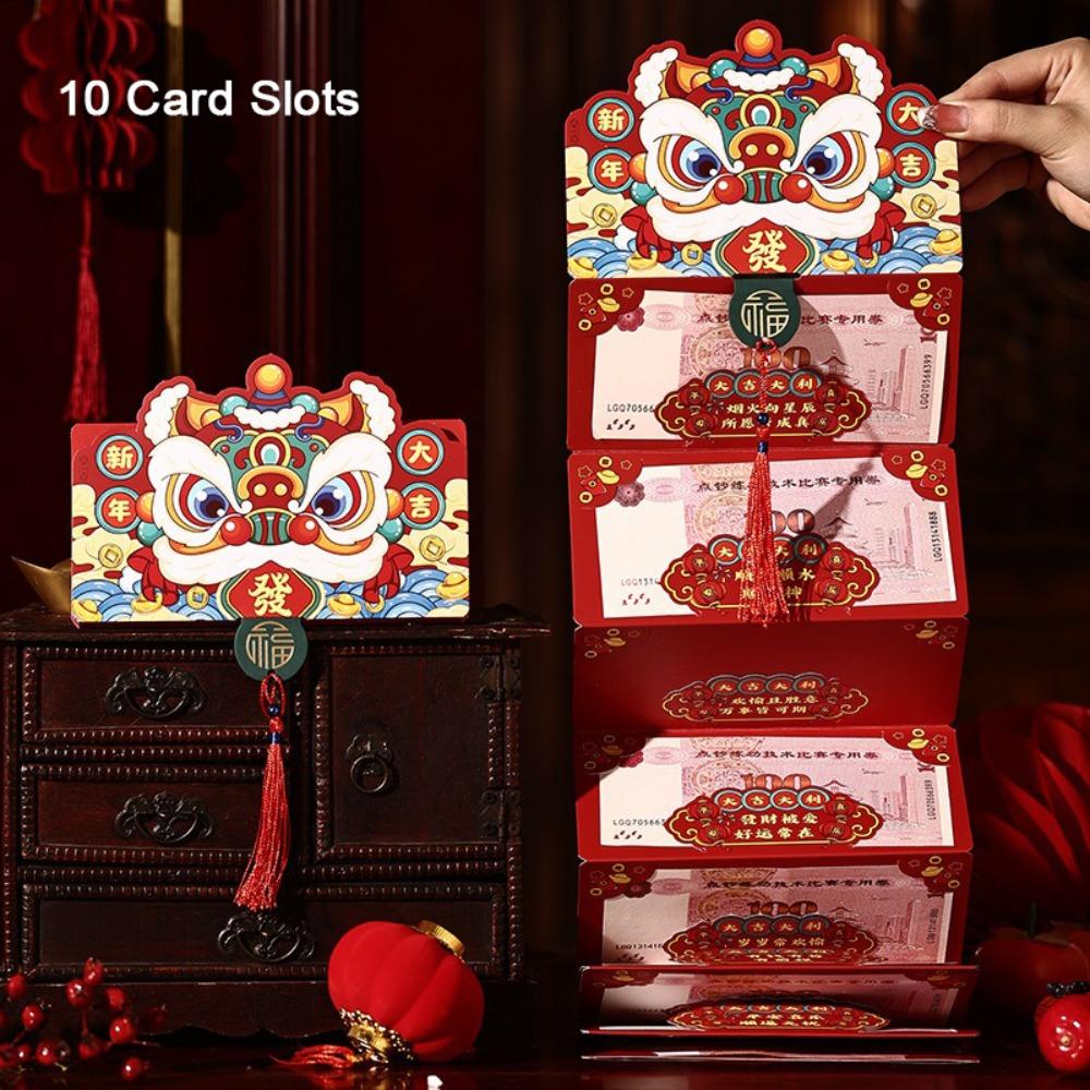 Paper Horse Year Red Envelope Red Color Folding Style Folded Red Envelope 3D Design 6/10 Card Position Lucky Red Bag