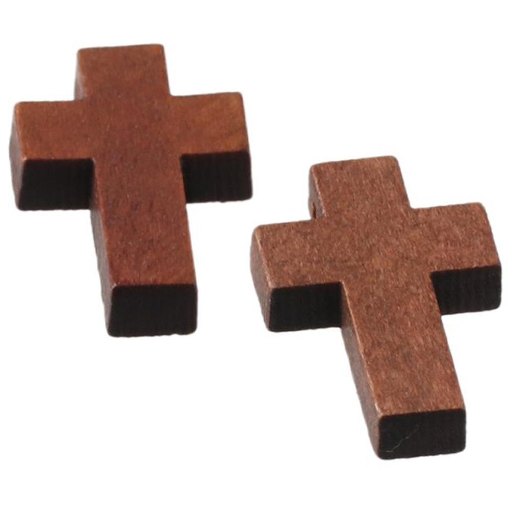 200Pcs Cross Wood Cross Charm 0.85x0.55Inch Wooden Crosses for Crafts  Hanging Ornament