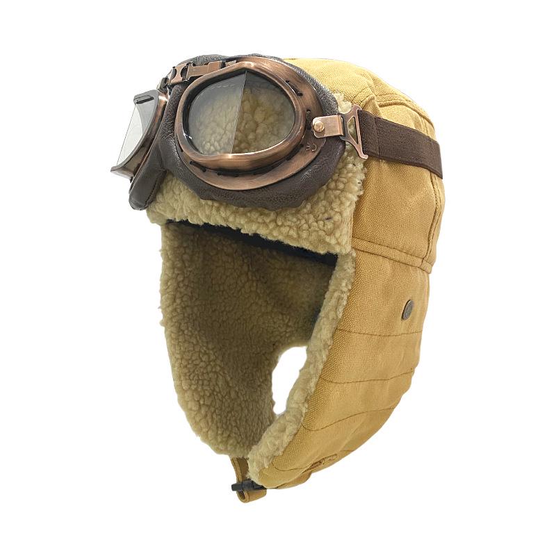 Шапка-авиатор из овечьей шерсти на зиму: Ветрозащитный, Защищающий от холода, Защита ушей для активного отдыха