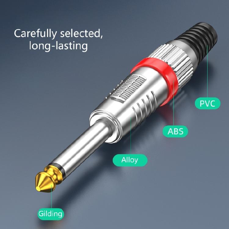 Professional Male Connector 6.35mm Gold Contacts Metal Housing Secure Threaded For Broadcasters Live Sound