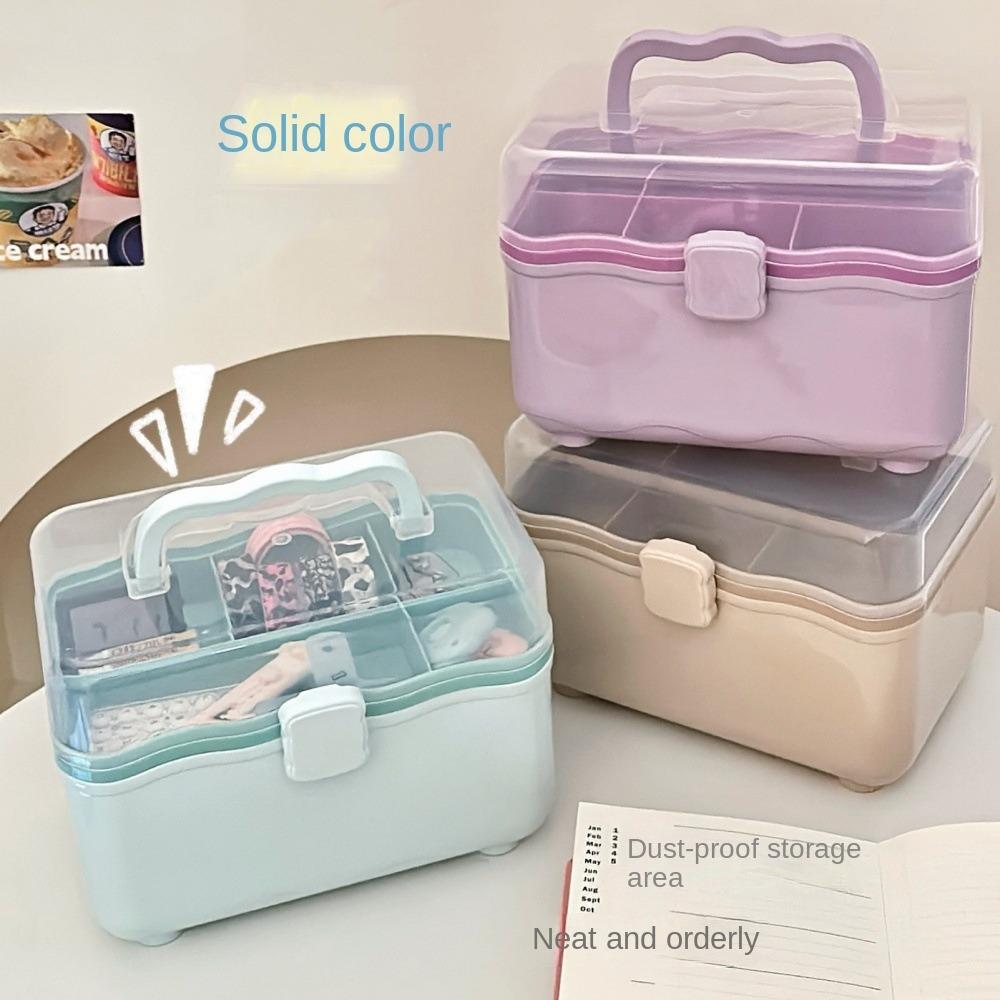 Cosmetic Case Storage Case Jewelry Case Desktop Organizer 2 Layer Storage Box Sundries