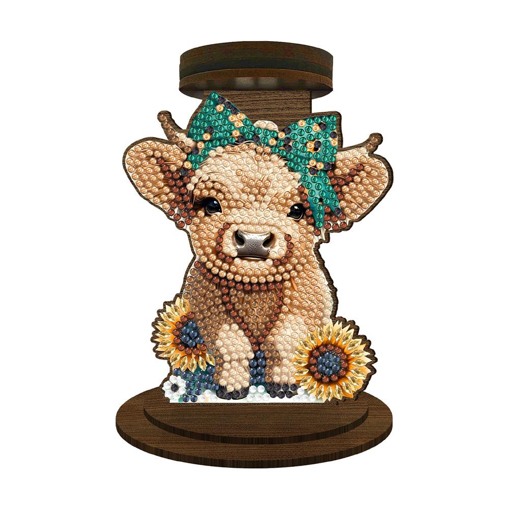 Wooden Exquisite Pattern Mosaic Rhinestone Drawing Candlestick Decor 5D DIY Diamond Painting Candlestick for Home Office