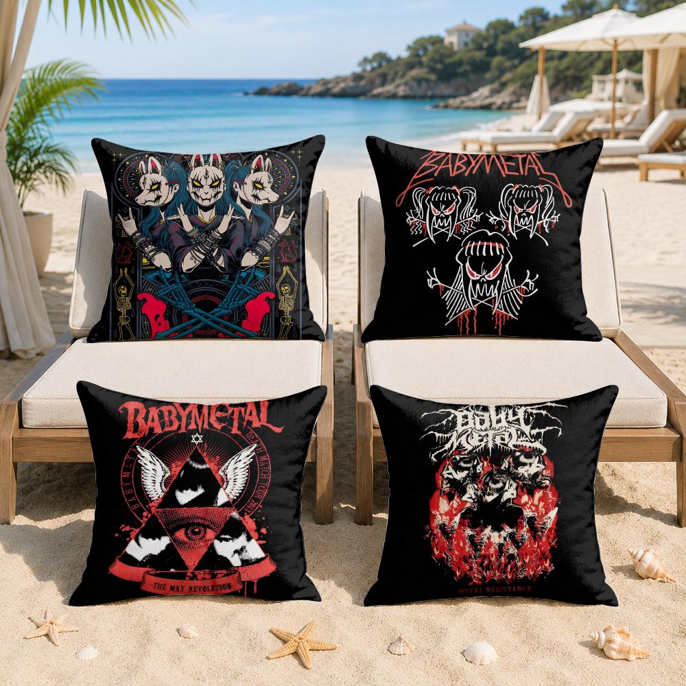 Nice BBabymetal Rock Cushion Cover Silky Short Plush Invisible Zipper Dustproof Sofa Pillow Case For Home Decor