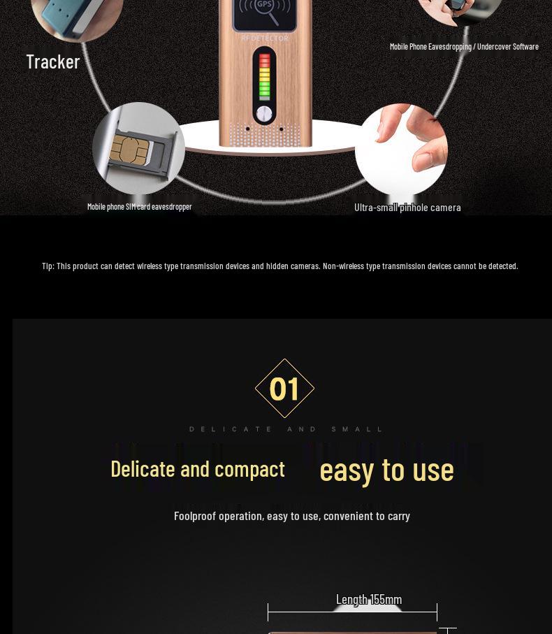T6000 Anti-Paparazzi & Anti-Eavesdropping Wireless Signal and Magnetic GPS Detector