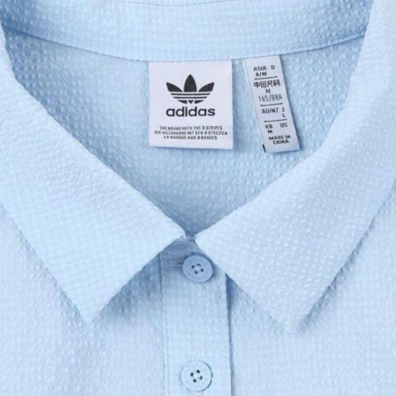 adidas Повседневное платье с коротким рукавом в полоску с логотипом Originals, женские платья синего цвета JI7478