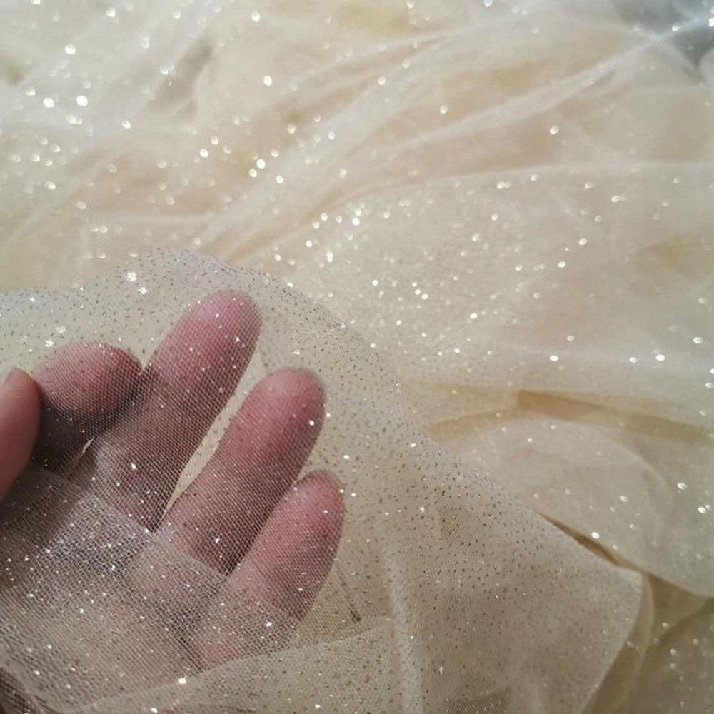 45cmX150cm Shiny Glitter Fabric DIY Sewing Sparkle Tulle Fabric New Decoration Material