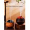 Creative Flame Wood Grain Humidifier 300ml Capacity Indoor Aromatherapy Machine  Desktop