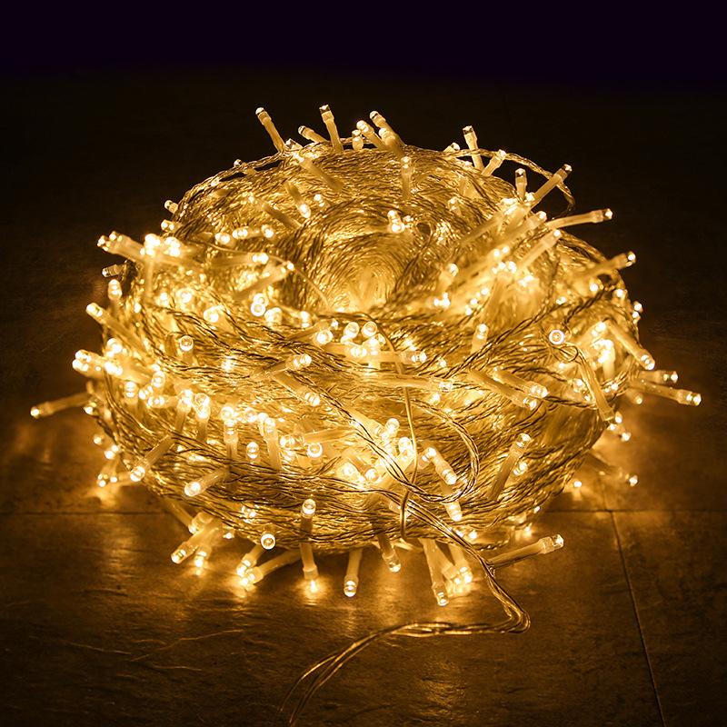 100LED Фея Гирлянды Рождественская Фея Гирлянды Рождественская Елка Сетевая Розетка Открытый Сад Вечеринка Фестиваль Декор