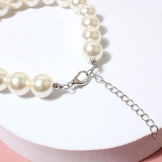 Ошейник для домашних животных, модные украшения для домашних животных, ожерелье с воротником из белого щенка из искусственного жемчуга для свадьбы