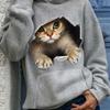 Осенние забавные толстовки с принтом кота в 3D для мужчин и женщин, модные повседневные толстовки с изображением животных, большие толстовки с капюшоном, пуловеры, спортивная одежда