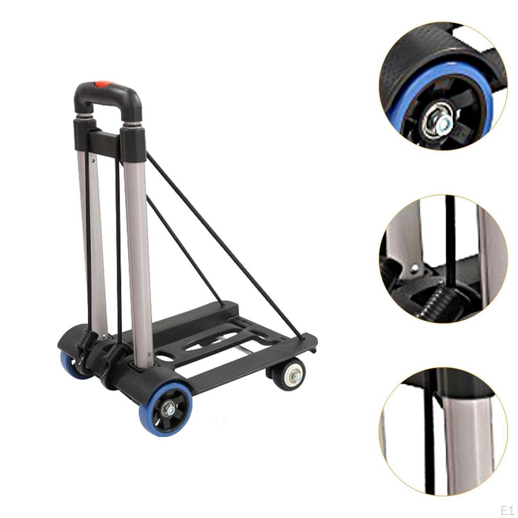 Складная ручная тележка для покупок с колесами, передвижная, прочная компактная мебельная тележка на колесах