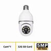5MP E27 Bulb Surveillance 4X Digital Zoom Camera 2.4G 5G WiFi Wireless Baby Monitor Cameras AI Tracking Home Color Night Vision CCTV Cam