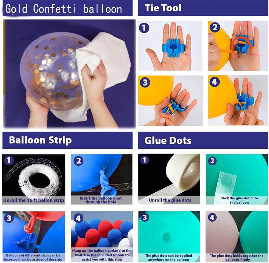 102 шт. Воздушные шары + Набор для арки из воздушных шаров День рождения Свадьба Детский праздник Гирлянда Декор