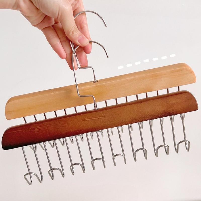 Деревянная вешалка для ремней Женская вешалка для хранения бюстгальтеров Прочная Долговечная Домашний органайзер для гардероба для мужчин Галстук Ремень Женский бюстгальтер Слинг Вешалка для шарфов