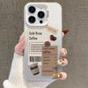 Чехол для iPhone в кофейной тематике: Подходит для iPhone 13/14Pro/15ProMax/16Pro/17, Серебристый