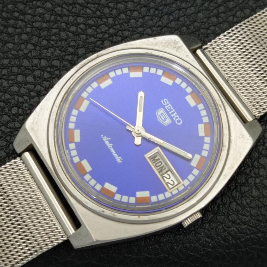 ВИНТАЖНЫЕ МУЖСКИЕ ЧАСЫ SEIKO 5 AUTOMATIC 7006A ЯПОНИЯ С СИНИМ ЦИФЕРБЛАТОМ a701636-5 R206c-a701636