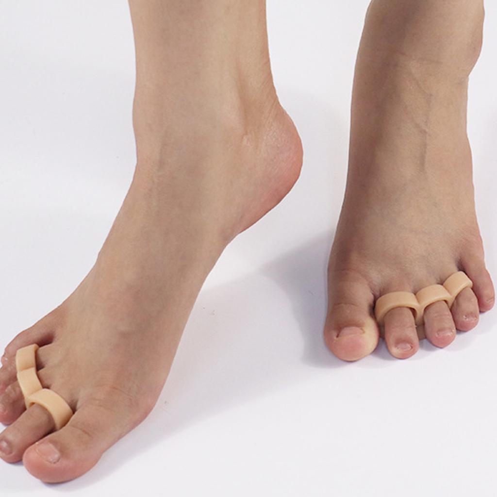 Toe Separators Toe Protectors for Little Toe Gel Toe Separator Toe Straightener with 3 Holes Little Toe Separators