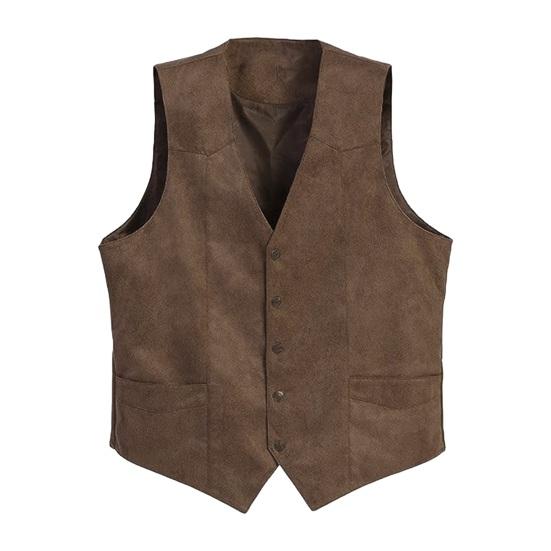 Мужской жилет с V-образным вырезом без рукавов, однобортный приталенный жилет с карманами, однотонный деловой жилет, пальто