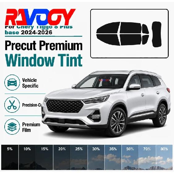 For Chery Tiggo 8 Plus base 2024-2026 RAVOOY Pre-Cut Window Tint Film Vehicle-Specific Full Kit Front/Rear Windows Precision-Cut