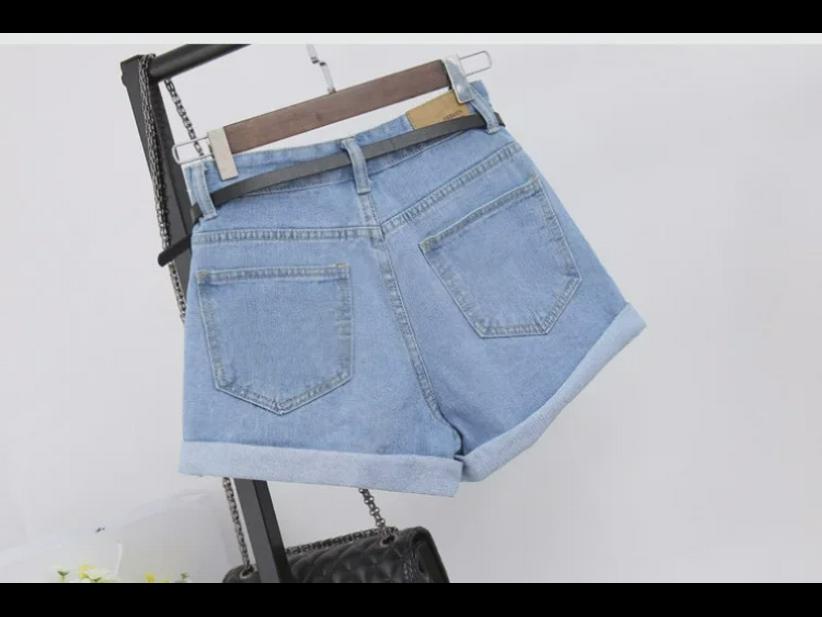 «Женские джинсовые шорты с высокой талией в корейском стиле 2020 года — свободные, облегающие, широкие, шикарные летние шорты»