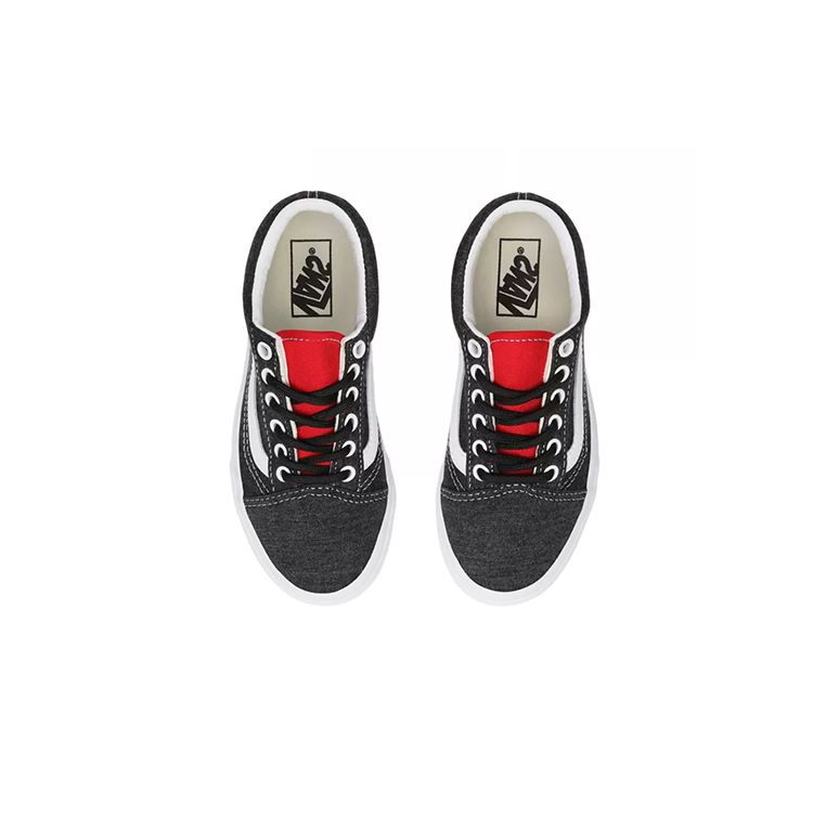 Vans Серия Old Skool Удобные Повседневные Низкие Детские Кеды для Скейтбординга Детские Кроссовки Черно-Желтые VN0A4BUUWK7